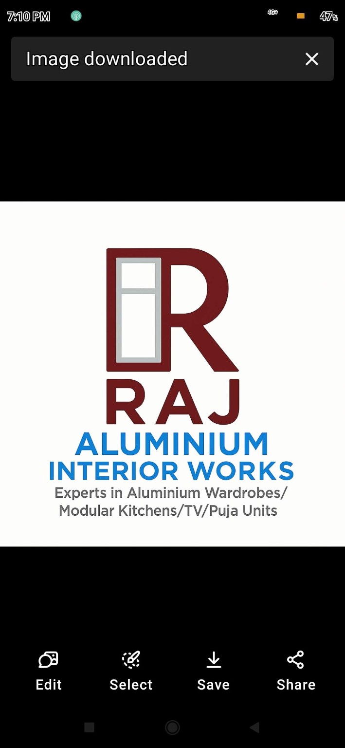 Raj Aluminium Interior Works logo